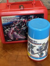 Transformers Plastic Lunchbox W/Thermos COMPLETE Aladdin 1986 Vintage