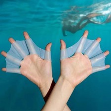 1 Pair Silicone Swimming Gloves Swim Fins Hand Webbed Palm Finger Frog Type Webb