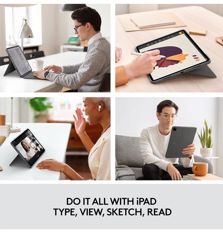 LOGITECH COMBO TOUCH IPAD PRO 12.9” 5TH & 6TH GEN KEYBOARD CASE BACKLIT TRACKPAD - Image 2 of 4