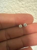 14K White Gold Round Lab Grown Diamond Push Back Stud Earrings 0.50ctw E/VS1