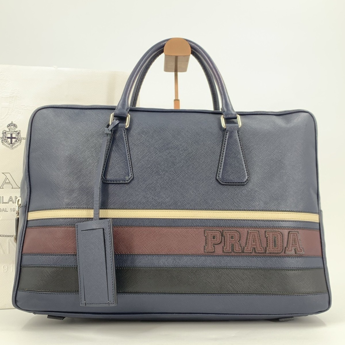 PRADA Business Bag Briefcase Document Case Saffiano Leather VS0088