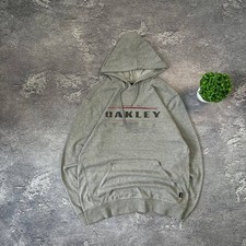 Vintage Oakley Hoodie Centre Logo Graphic Print Grey Mens Size Large