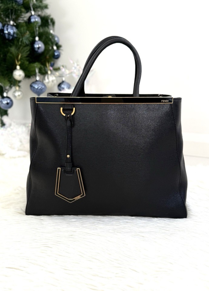 Bag#2.FENDI Medium 2 Jours Black 2 way tote bag With Detachable Strap