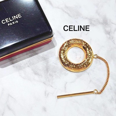 Celine Scarf Ring Ceine Logo Gold Old