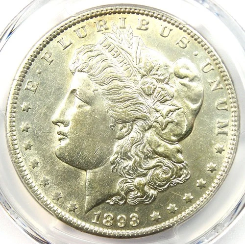 1893 Morgan Silver Dollar $1 Coin - Certified PCGS AU Details - Rare Date!