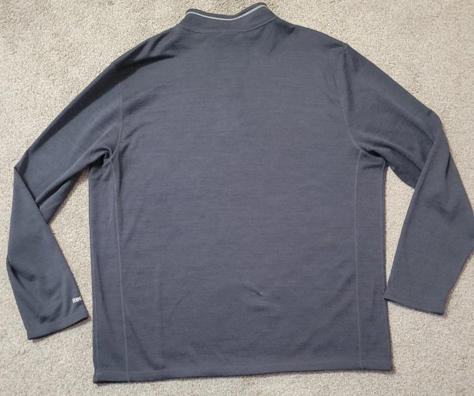 Chaqueta deportiva Reebok Koch Industries 2XL para hombre 1/4 cremallera negra reversible XXL Foto 2 de 4