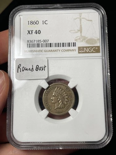 1860 1C NGC XF40 Indian Head Cent Copper Nickel Type