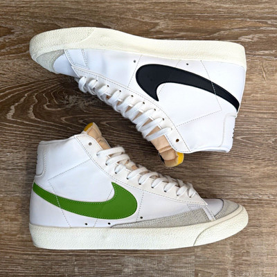Nike Blazer '77 Vintage Mid Top Leather Sneaker White Chlorophyll BQ6806-116