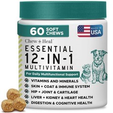 Dog Multivitamin Chewable - Chew  Heal 12-in-1, 60 Ct, Puppy  Senior Dog Vi...