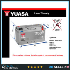 Battery fits ROLLS ROYCE WRAITH PHANTOM GHOST CORNICHE SILVER SPIRIT 1989 on 019