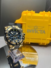 Invicta Bolt Surge 39187   52mm Gold/Black, Blue Dial   NIB   Massive 52mm Case