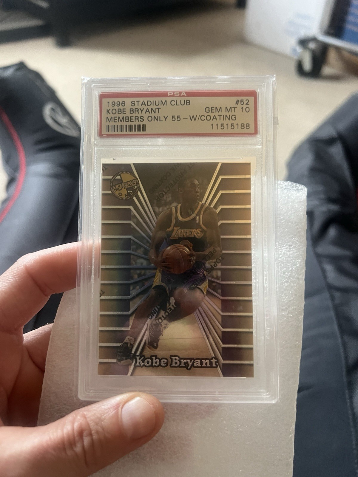 1998 Stadium Club Kobe Bryant #52 Members Only 55 W Coating PSA 10