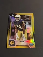 Jadarian Price 2025 Bowman U Chrome 1st Yellow Refractor /350 Notre Dame Irish