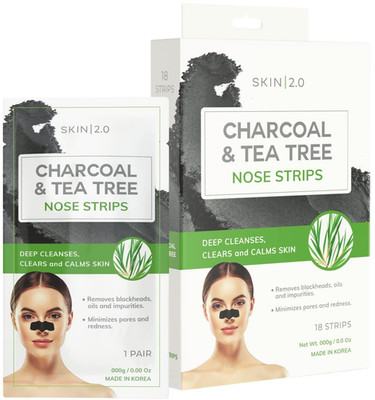 Tea Tree & Charcoal Peel-Off Face Mask - Blackhead Remover, Reduces Acne & Pores