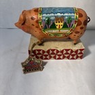 2003 Enesco Heartwood Creek Jim Shore 117142 Country Heritage Pig Figurine Quilt