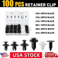 100Pcs/Box Car Clips Plastic Rivets Fasteners Push Retainer Auto Push Pin Rivets