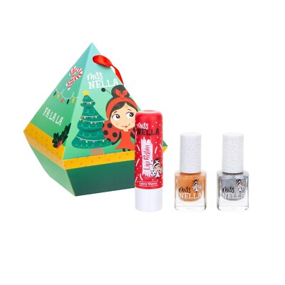Miss Nella Elfie Festive Diamond Politur, Lippenbalsam & Gloss Weihnachten Geschenkset