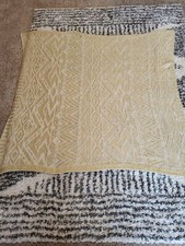Threshold Chunky Cream, Tan W/Gold, Acrylic Knit Reversible Throw Blanket 55x55