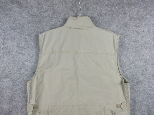 Chaleco Safari Banana Republic De Colección Hombres Grande Beige Capucha Oculta Cremallera Completa Pesca - Imagen 12 de 13
