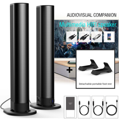 Sound Bar 4 Speaker System Wireless/Wired BT Subwoofer TV Home Theater Remote