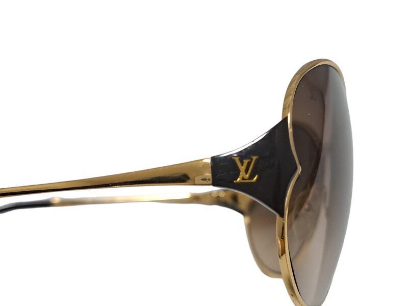高感度ショップで2023年売れたブランド Sunglasses Vuitton Louis Daisy Brown Frame Metal Gold Z0262U 小物
