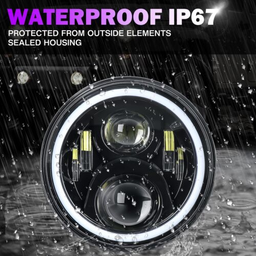 RGB Halo 7'' LED Headlights +4'' Fog Lights Combo Kit For 07-18 Jeep Wrangler JK - Bild 6 von 12