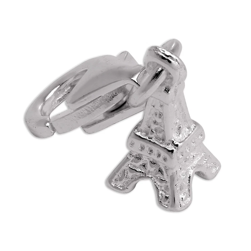 Tiny Sterling Silver Eiffel Tower Clip on Charm Paris Tour Small Charms - Image 2 of 4