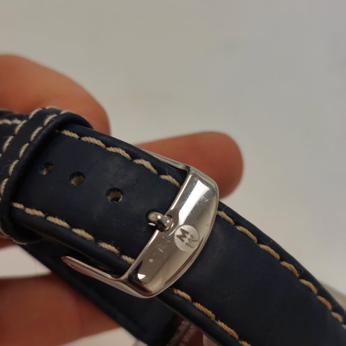 Michele MW 22 Jewels Chronograph Sport Wrist Watch - Blue Aluminum 71-199-A Rare - Picture 6 of 9