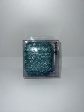  NEW Claire  s AirPod Case- Blue Crystal Sparkly Design with metal clip