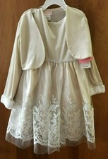 Youngland Ivory & White Holiday Party Dress w/Jacket Girl's Size 5 NWT $56. 