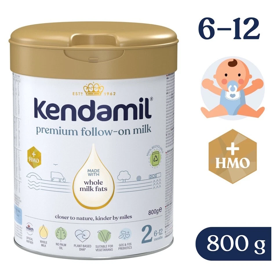 Kendamil Premium 2 HMO+ Fórmula Etapa 2 | 6x800g Importación UE | Sin aceite de palma | EE. UU. Foto 2 de 4