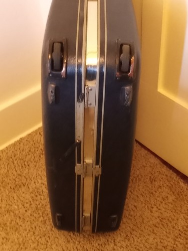 Vintage Samsonite Profile II Wheels &Pull Handle Blue Hard Case Luggage 27x21x9 - Picture 5 of 10