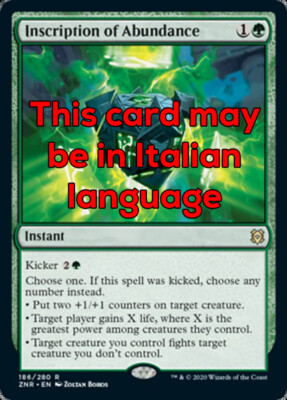 MTG INSCRIPTION OF ABUNDANCE FOIL EXC - INSCHRIFT DER FÜLLE - ZNR