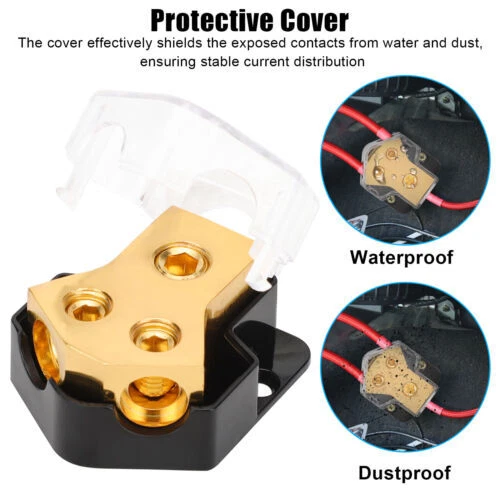 2xAudio Splitter Amp Power 0/2/4 Gauge In 4/6/8 Out Car Distribution Block Cover - Image 2 of 4
