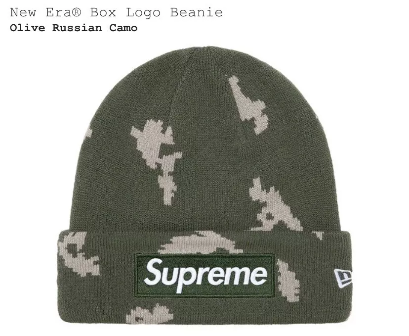 SUPREME NEW ERA BOX LOGO BEANIE OLIVE RUSSIAN CAMO IN HAND Ready