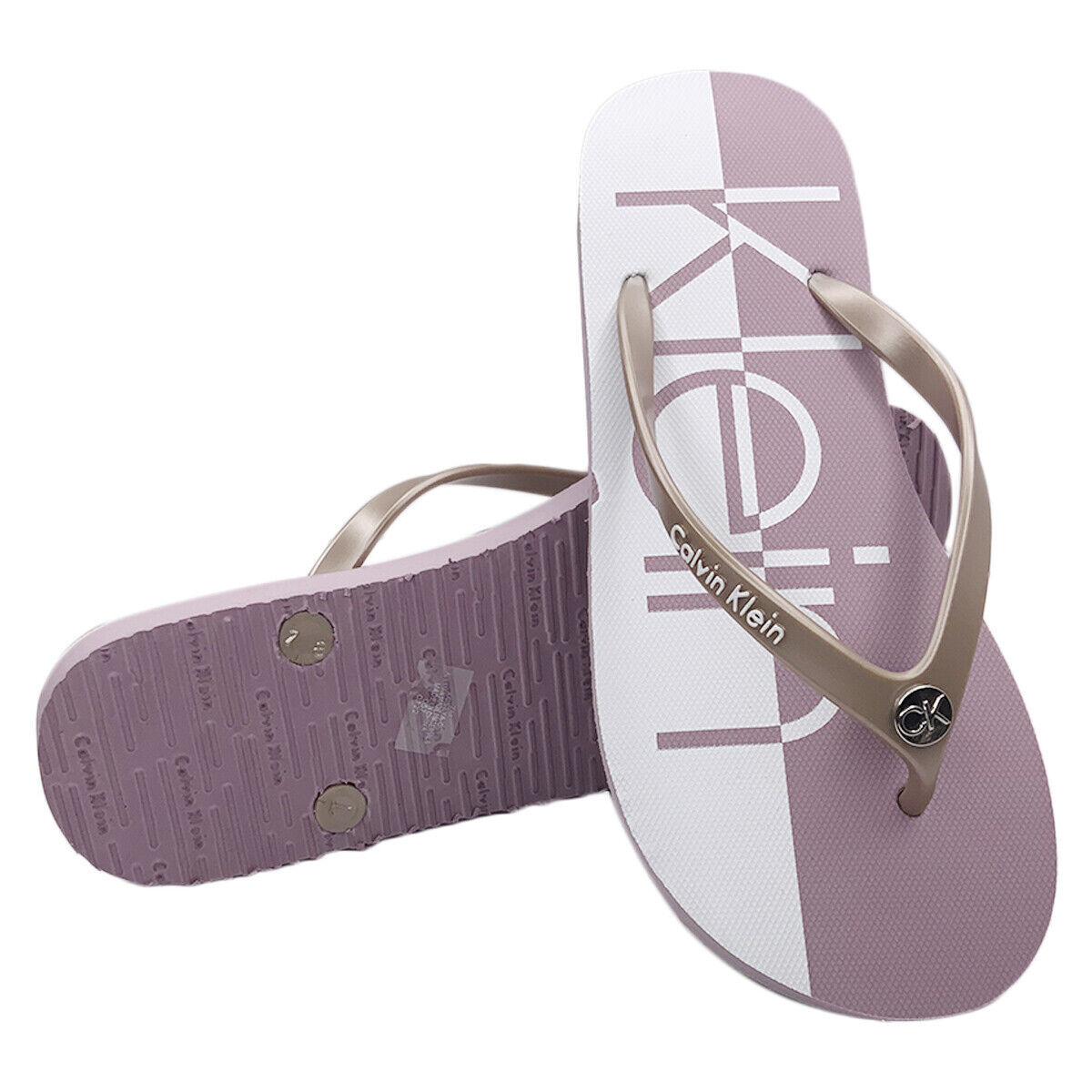 calvin klein flip flops pink