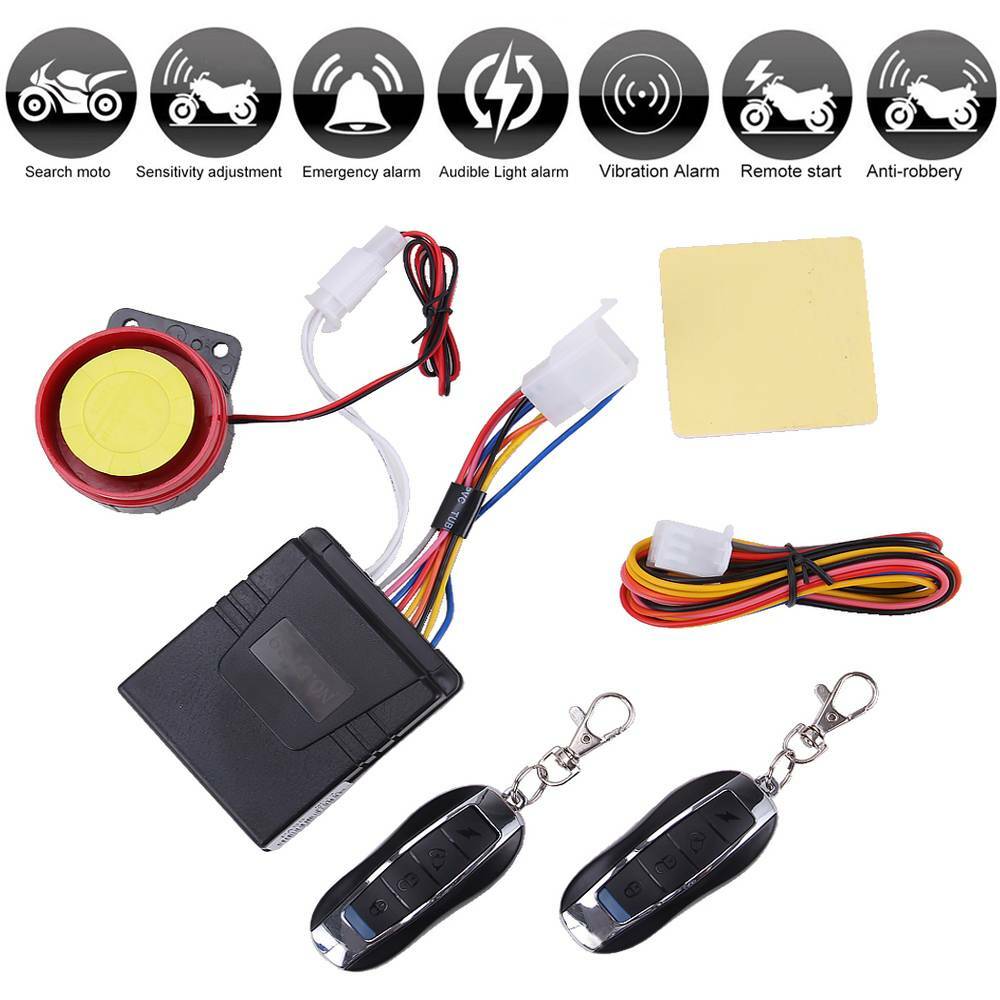 でん Motorcycle Scooter Anti-theft Security Alarm System Start