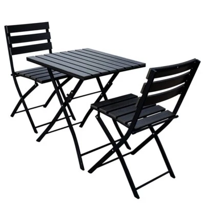 TRUESHOPPING Garden Table and Chairs Bistro Set - Folding Table and Chairs Set