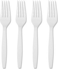 White Plastic Heavy Duty Forks 100 Count