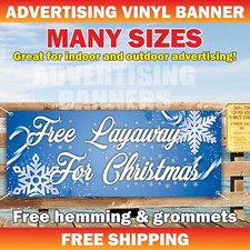 Free Layaway For Christmas Advertising Banner Vinyl Mesh Sign Merry Xmas Holiday