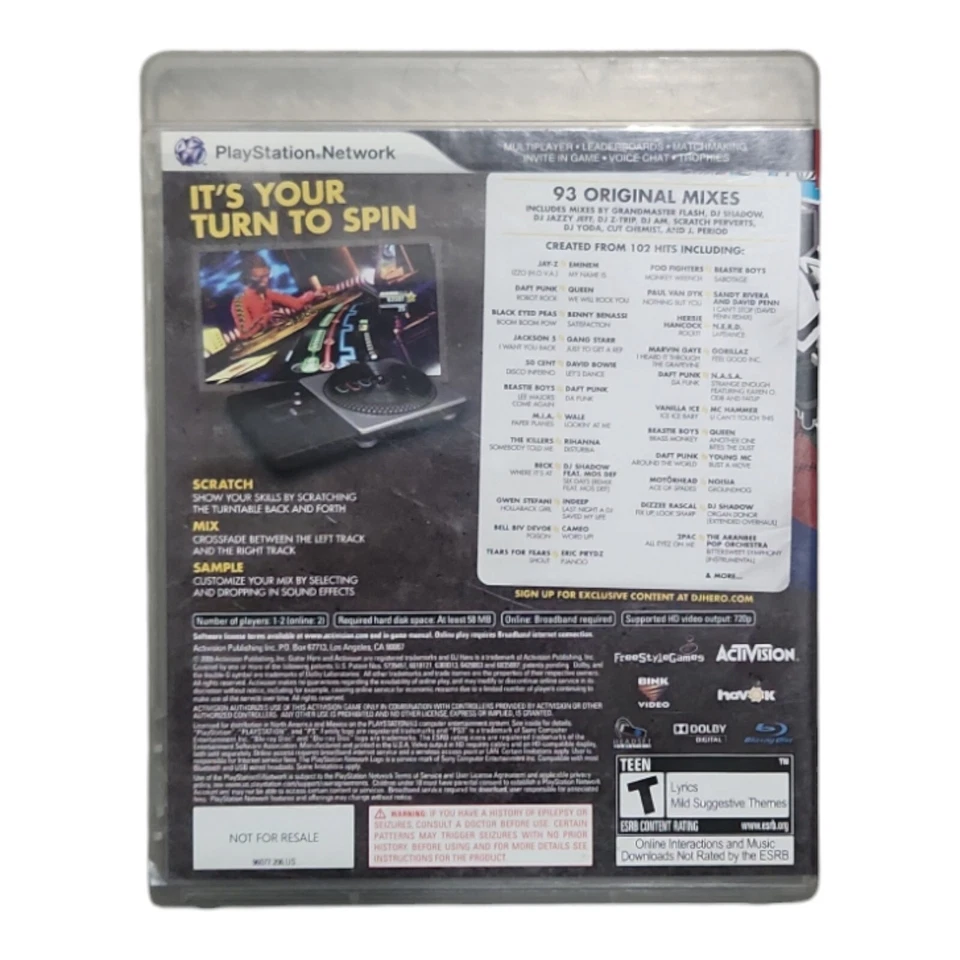 DJ Hero (Sony PlayStation 3, PS3) CIB Complete Tested - Image 2 of 3