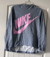 Nike Girls XL Gray Pink Pullover Hoodie Sweatshirt Swoosh Logo