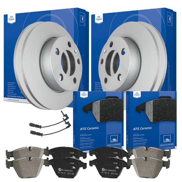 ATE Bremsscheiben + BelÄGe Ceramic + WK Mercedes A-KLASSE Vorn Ø276 Hinten Ø258-image