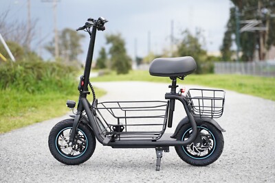 Electric Scooter w/ Seat&Basket for Adults Carry Cargo&Pet 20-Mile Range 550W US