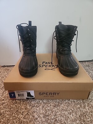 Sperry Duck Boots Waterproof Snow Top Women Sz Quilted Black