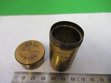 ROSS LONDON EMPTY CANISTER ANTIQUE BRASS OBJECTIVE MICROSCOPE AS PIC S1-B-71