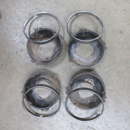 1968-1982 CHEVROLET CORVETTE SEALED BEAM RETAINER RINGS AND CUPS ORIGINAL GM