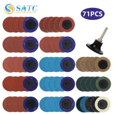 71x SATC 2" 50mm Type R Roll Lock Quick Change Discs Die Grinder Sanding Padsx