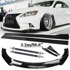 Front Bumper Lip Spoiler Side Skirts Rear Lip Glos Black For Lexus IS250 IS350
