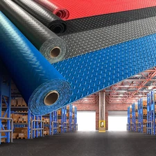 Garage Floor Mat Garage Flooring Roll 4 ft x 4 ft Anti-Slip Silver PVC Vinyl